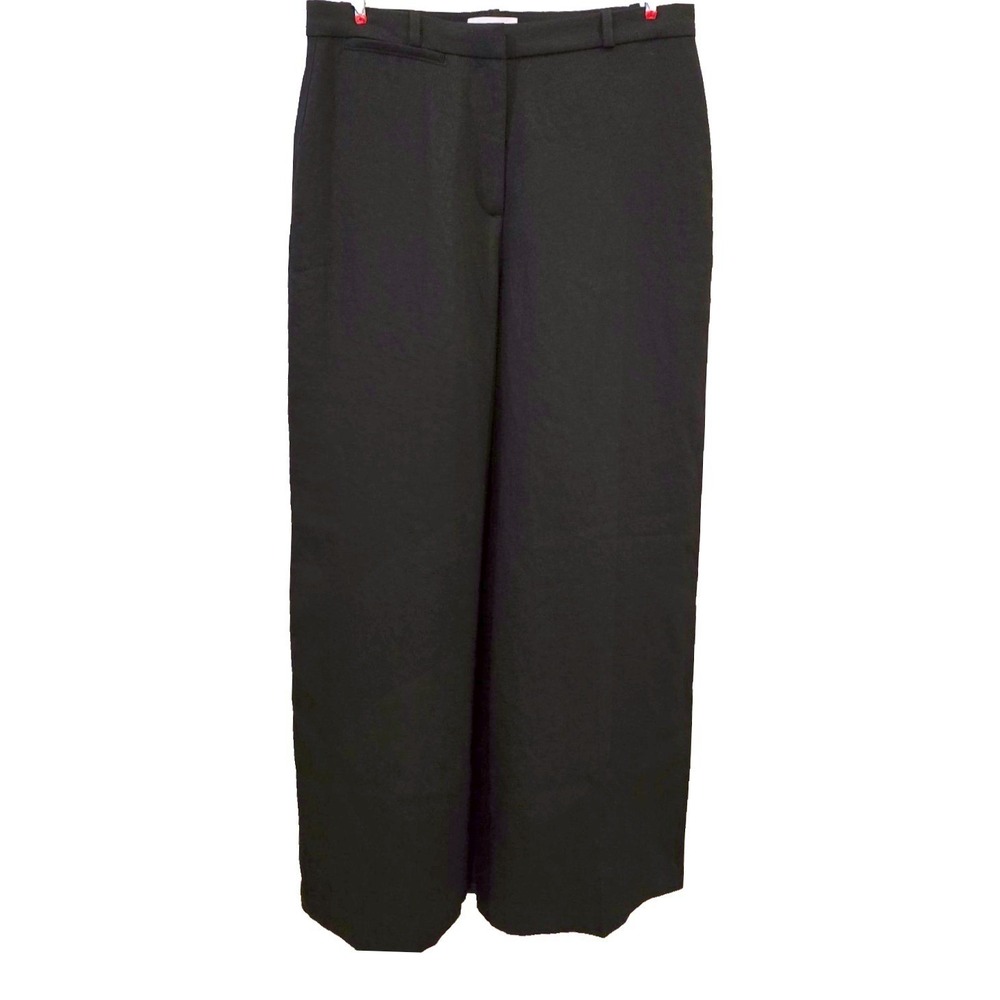 H&M High Waisted Wide Leg Dress Pants Black Size 8 Leg Opening 26" Flowy Trouser